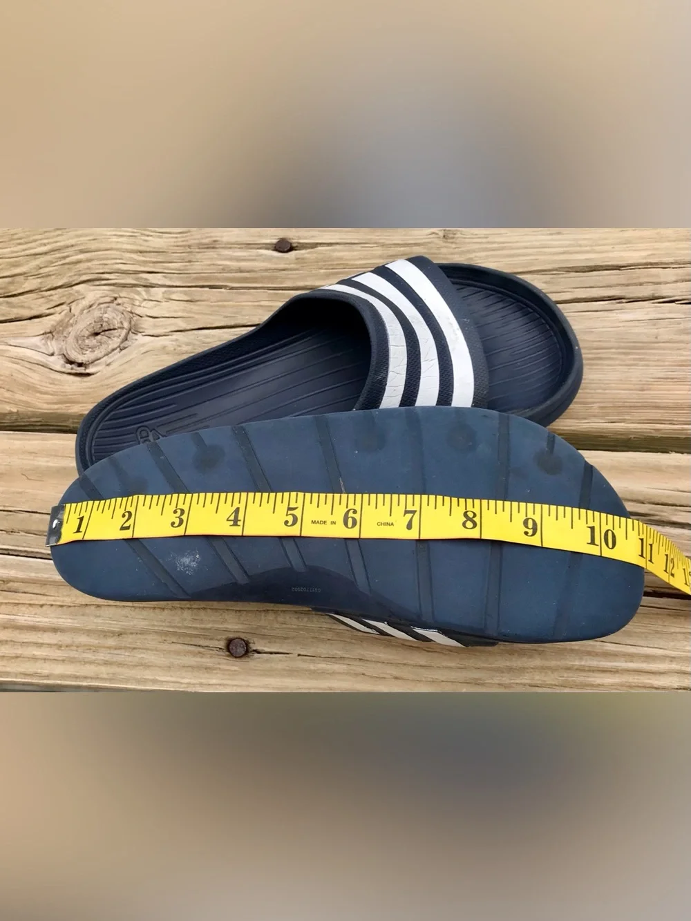 2 Pair Mens 6 7 Womens 8 9 ADIDAS Black Navy Blue Stripe Slide Sandals